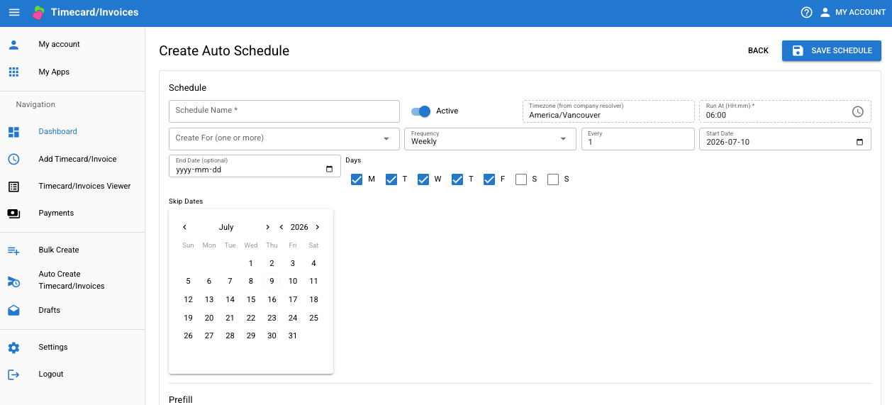 Recurring schedules reduce repetitive entry